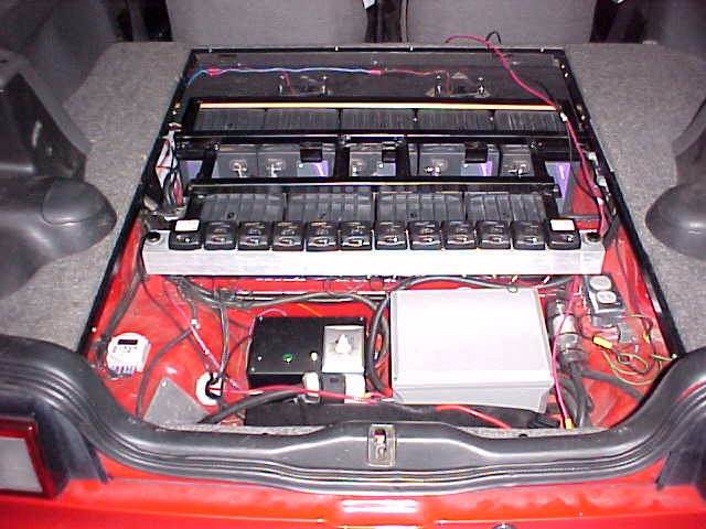 Rear batteries and charger mounted under