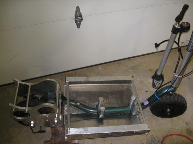 The scooter without components in place 