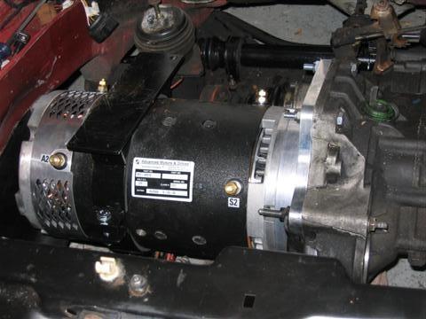 Motor attached to transmission