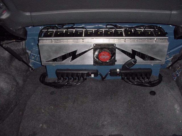 Chargers installed in trunk