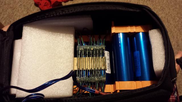 New battery pack in rear rack bag