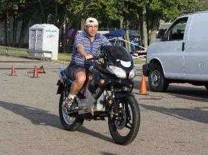 Riding the parking lot at Mid Ohio race 